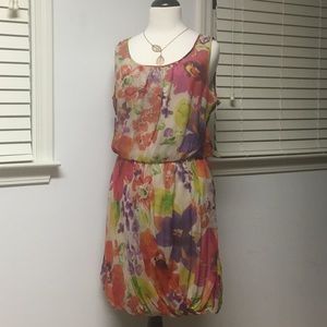 ECI floral silk dress -size 12